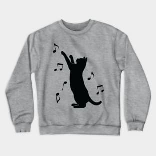 Playful Cat with Notes Crewneck Sweatshirt